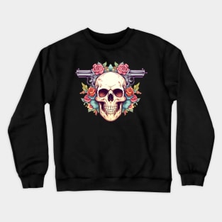 skull with guns Crewneck Sweatshirt